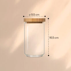 Stapelglas Mit Bambusdeckel 750 Ml Stapelbar Luftdicht -Geschäft Für Haushalts- Und Küchenbedarf 10038242 de 0006 logo