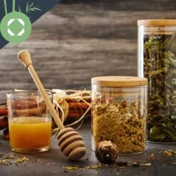 Rundes Glas Mit Bambusdeckel 4er-Set Inhalt: 600 Ml, 1000 Ml, 1500 Ml, 1800 Ml -Geschäft Für Haushalts- Und Küchenbedarf 10038254 yy 0004 logo