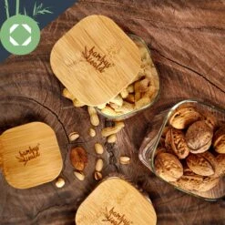 Eckiges Glas Mit Bambusdeckel Luftdicht Mit Silikonring 10x20,5x10 Cm 3x 1500 Ml -Geschäft Für Haushalts- Und Küchenbedarf 10038256 yy 0005 logo