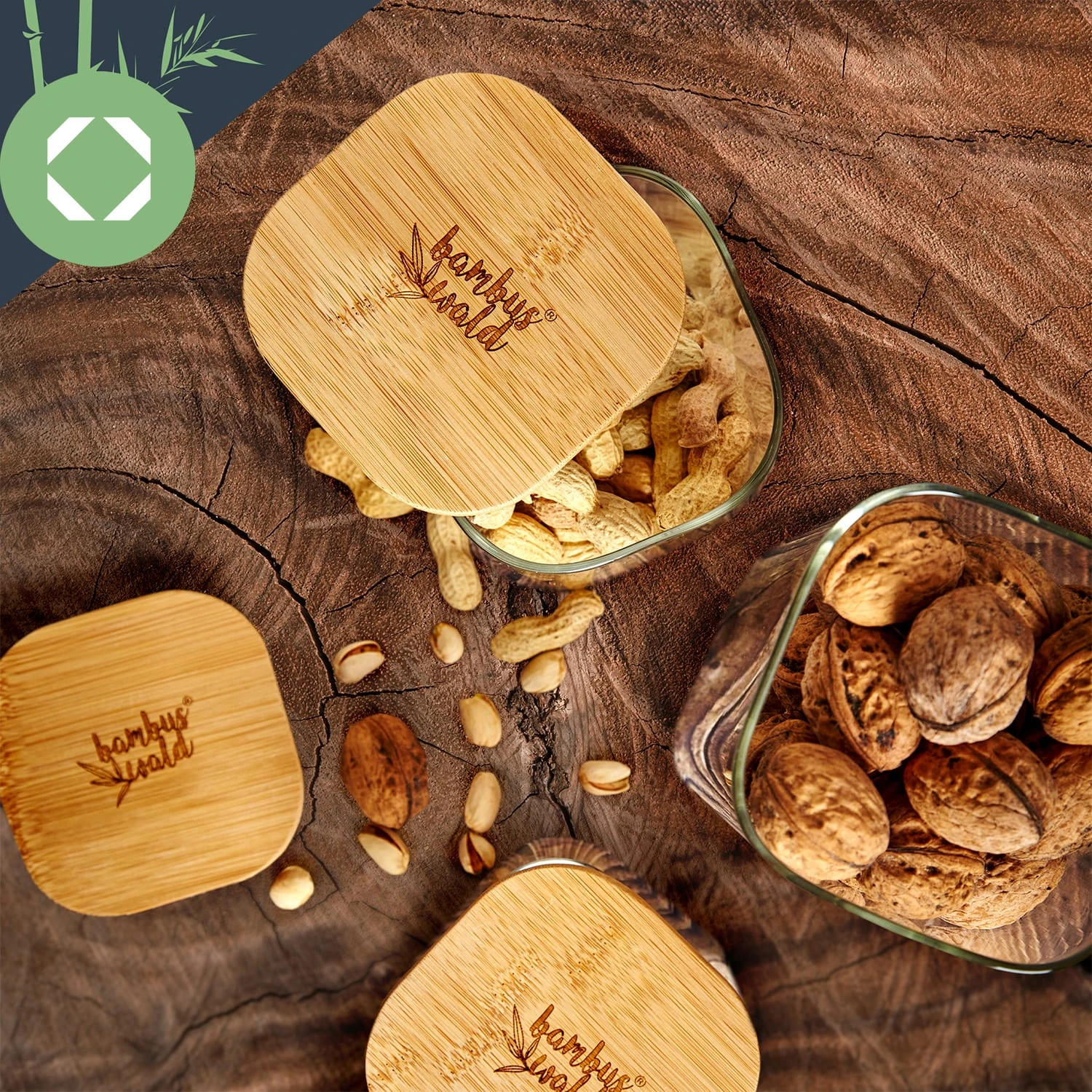 Eckiges Glas Mit Bambusdeckel Luftdicht Mit Silikonring 6x25x6 Cm 3x 500 Ml 7 Eckiges Glas Mit Bambusdeckel Luftdicht Mit Silikonring 6x25x6 Cm 3x 500 Ml – Bild 5