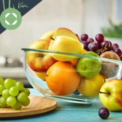 Glasschüssel 1365 Ml Bambusdeckel Verschließbar BPA-frei Größe M -Geschäft Für Haushalts- Und Küchenbedarf 10038271 yy 0004 logo