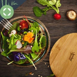 Glasschüssel 1365 Ml Bambusdeckel Verschließbar BPA-frei Größe M -Geschäft Für Haushalts- Und Küchenbedarf 10038271 yy 0006 logo