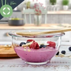 Glasschüssel 1365 Ml Bambusdeckel Verschließbar BPA-frei Größe M -Geschäft Für Haushalts- Und Küchenbedarf 10038271 yy 0007 logo