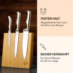 Messerblock Schräg, Magnetisch, Für 4-6 Messer, Bambus, Edelstahl 10 Messerblock Schräg, Magnetisch, Für 4-6 Messer, Bambus, Edelstahl -Geschäft Für Haushalts- Und Küchenbedarf 10038281 de 0003 logo