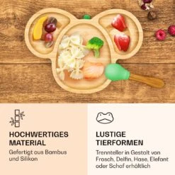 Kindergeschirr Bambusteller & Löffel 250 Ml Inkl. Saugnapf 18 X 18 Cm -Geschäft Für Haushalts- Und Küchenbedarf 10038291 de 0004 logo