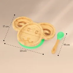 Kindergeschirr Bambusteller & Löffel 250 Ml Inkl. Saugnapf 18 X 18 Cm -Geschäft Für Haushalts- Und Küchenbedarf 10038291 yy 0006 logo
