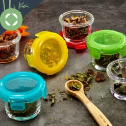 Babygläser 6er-Set Bunte Deckel Luftdichter Verschluss Geschmacksecht -Geschäft Für Haushalts- Und Küchenbedarf 10038298 yy 0004 logo