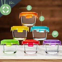 Babygläser 6er-Set Bunte Deckel Luftdichter Verschluss Geschmacksecht -Geschäft Für Haushalts- Und Küchenbedarf 10038298 yy 0008 logo