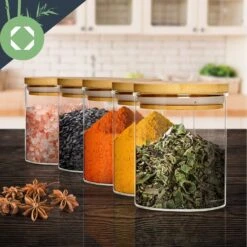 Runde Gläser Bambusdeckel 10 Stück Je 150 Ml Luftdicht -Geschäft Für Haushalts- Und Küchenbedarf 10038299 yy 0005 logo