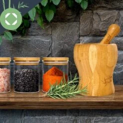 Runde Gläser Bambusdeckel 10 Stück Je 150 Ml Luftdicht -Geschäft Für Haushalts- Und Küchenbedarf 10038299 yy 0006 logo