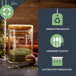 Eckige Gläser Bambusdeckel 10 Stück Je 150 Ml Luftdicht -Geschäft Für Haushalts- Und Küchenbedarf 10038300 de 0003 logo