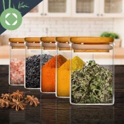 Eckige Gläser Bambusdeckel 10 Stück Je 150 Ml Luftdicht -Geschäft Für Haushalts- Und Küchenbedarf 10038300 yy 0005 logo