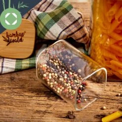 Eckige Gläser Bambusdeckel 10 Stück Je 150 Ml Luftdicht -Geschäft Für Haushalts- Und Küchenbedarf 10038300 yy 0007 logo