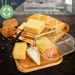 Glas-Käseglocke Bambusboden Luftdicht Geschmacksneutral Spülmaschinenfest -Geschäft Für Haushalts- Und Küchenbedarf 10038309 yy 0003 logo