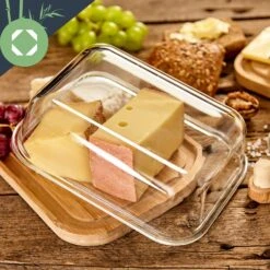 Glas-Käseglocke Bambusboden Luftdicht Geschmacksneutral Spülmaschinenfest -Geschäft Für Haushalts- Und Küchenbedarf 10038309 yy 0004 logo