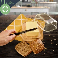 Glas-Butterdose Bambusboden Luftdicht Spülmaschinenfest -Geschäft Für Haushalts- Und Küchenbedarf 10038310 yy 0003 logo