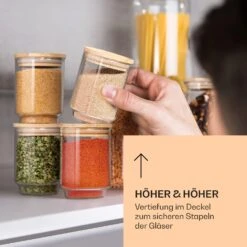 Gewürzgläser Bambusdeckel 10 Stück Je 150 Ml Luftdicht Stapelbar -Geschäft Für Haushalts- Und Küchenbedarf 10038311 de 0006 logo