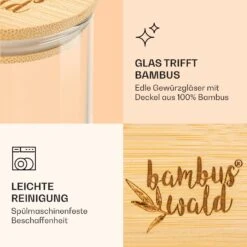 Runde Gläser Bambusdeckel 10 Stück Je 150 Ml Luftdicht -Geschäft Für Haushalts- Und Küchenbedarf 10038312 de 0005 logo