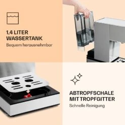 Pausa Espressomaker 1350 Watt 20 Bar Druck Wassertank: 1,4 Liter Edelstahl -Geschäft Für Haushalts- Und Küchenbedarf 10038393 de 0007 logo