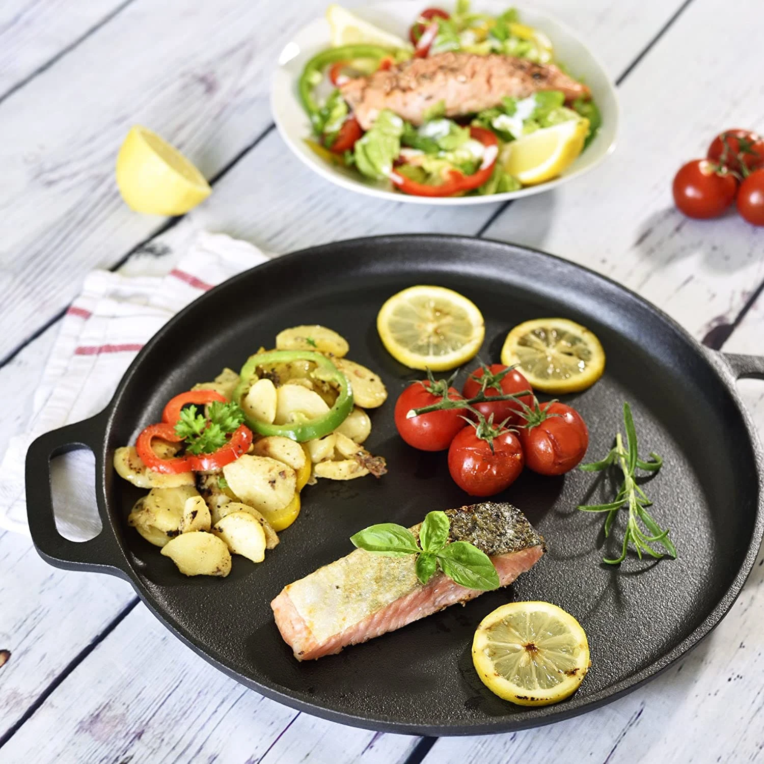 Canadienne Runde Grillpfanne Glatt 35 X 3 Cm (ØxH) Gusseisen 4 Canadienne Runde Grillpfanne Glatt 35 X 3 Cm (ØxH) Gusseisen – Bild 2