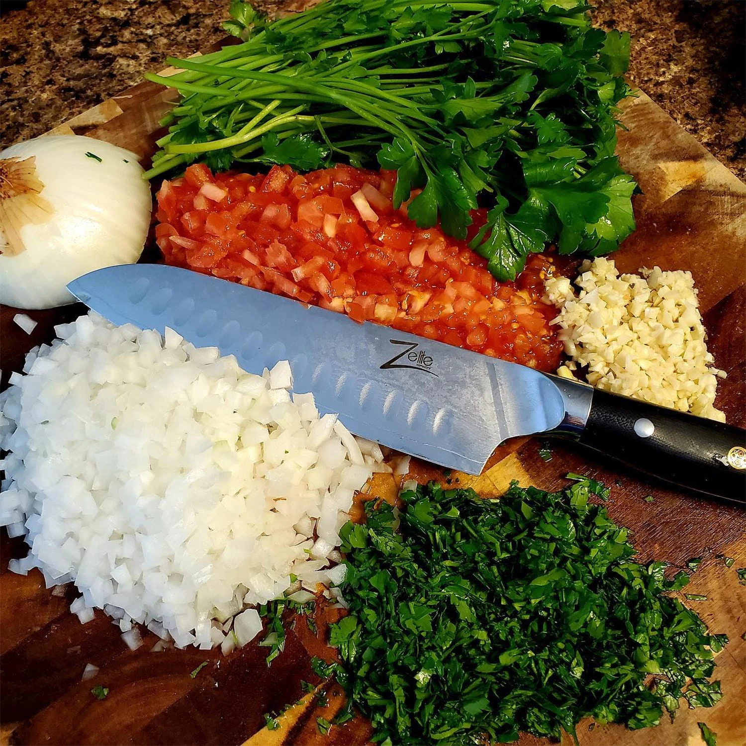 Alpha-Royal Japanese Serie 7" Santoku-Messer Damaszener-Stahl 5 Alpha-Royal Japanese Serie 7" Santoku-Messer Damaszener-Stahl – Bild 3