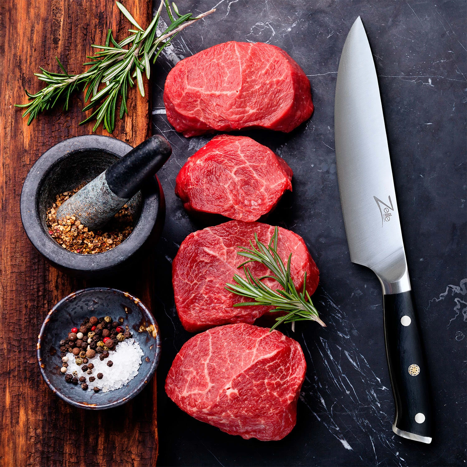 Alpha-Royal German 8" Kochmesser 56 HCR Edelstahl 7 Alpha-Royal German 8" Kochmesser 56 HCR Edelstahl – Bild 5