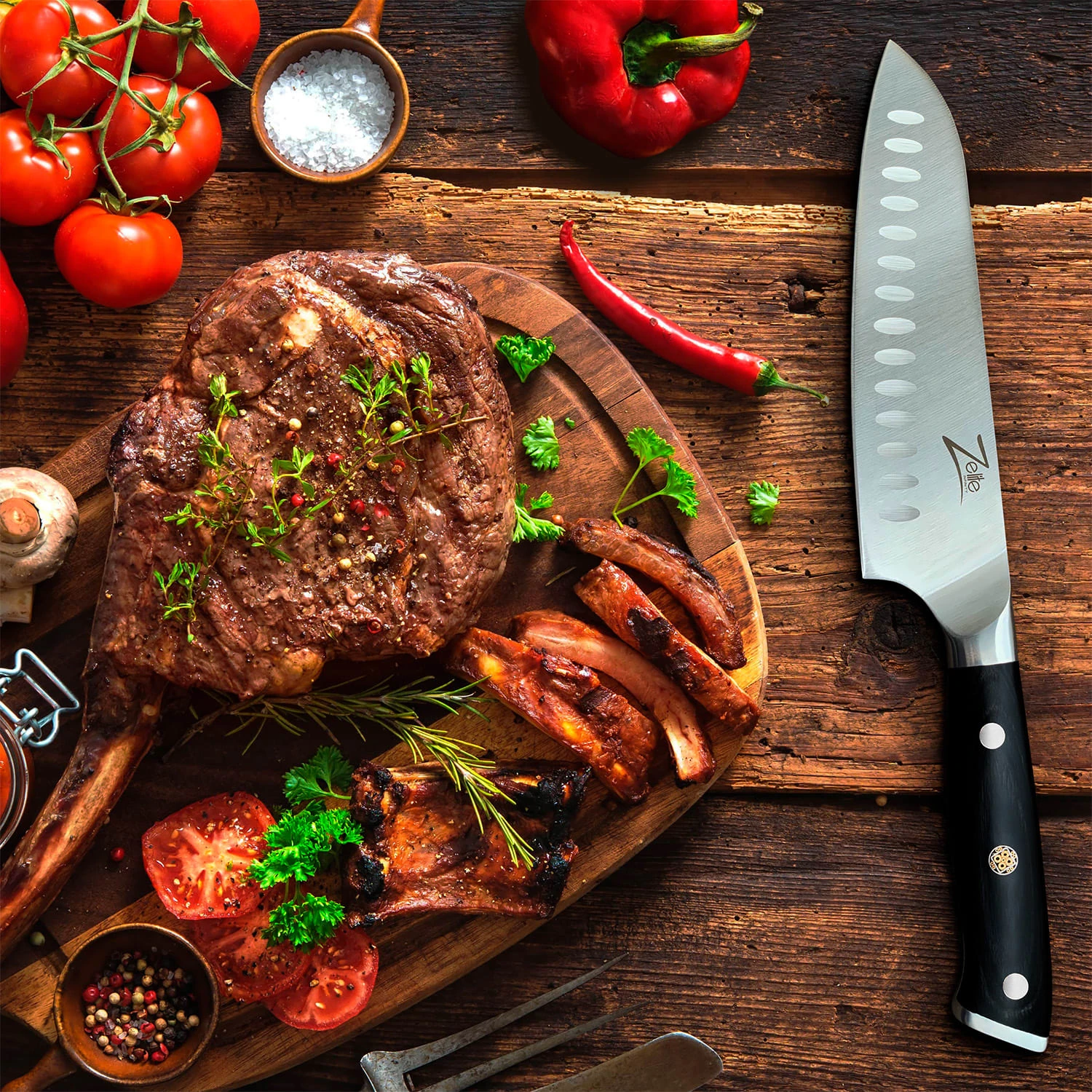 Alpha-Royal German 7" Santokumesser 56 HCR Edelstahl 8 Alpha-Royal German 7" Santokumesser 56 HCR Edelstahl – Bild 6