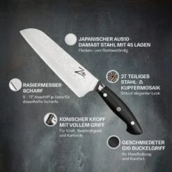 Executive-Plus Serie 7" Santokumesser 61 HRC Damaszenerstahl 9 Executive-Plus Serie 7" Santokumesser 61 HRC Damaszenerstahl -Geschäft Für Haushalts- Und Küchenbedarf 10039011 de 0002 logo