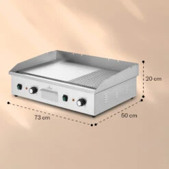 Grillmeile 4400 Elektrogrill Plancha 2x2200W Grillplatte Edelstahl -Geschäft Für Haushalts- Und Küchenbedarf 10039915 yy 0008 dimensions