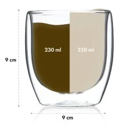 Glaswerk Altino Doppelwandige Thermogläser 250 Ml Handgemacht Borosilikatglas -Geschäft Für Haushalts- Und Küchenbedarf 10040319 yy 0008 dimensions
