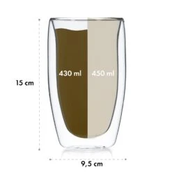 Glaswerk Carajillo Doppelwandige Thermogläser 450 Ml Handgemacht Borosilikatglas -Geschäft Für Haushalts- Und Küchenbedarf 10040320 yy 0007 dimensions