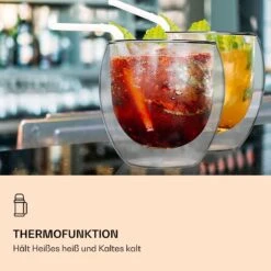 DUOS Jumbo Doppelwandiges Glas | Thermoglas | 2 X 310 Ml & 410 Ml | Trinkglas | Espressoglas, Teeglas, Shotglas | Für Heiße Und Kalte Getränke | Borosilikatglas| Hitze- Und Kältebeständig | Handgemacht | Spülmaschinenfest | Schwebe-Effekt -Geschäft Für Haushalts- Und Küchenbedarf 10040369 de 0003 logo