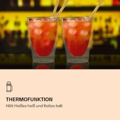 DUOS Doppelwandiges Glas | Thermoglas | 310 Ml | Trinkglas | Espressoglas, Teeglas, Shotglas | Für Heiße Und Kalte Getränke | Borosilikatglas| Hitze- Und Kältebeständig | Handgemacht | Spülmaschinenfest | Schwebe-Effekt -Geschäft Für Haushalts- Und Küchenbedarf 10040380 de 0004 logo