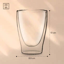 DUOS Doppelwandiges Glas | Thermoglas | 310 Ml | Trinkglas | Espressoglas, Teeglas, Shotglas | Für Heiße Und Kalte Getränke | Borosilikatglas| Hitze- Und Kältebeständig | Handgemacht | Spülmaschinenfest | Schwebe-Effekt -Geschäft Für Haushalts- Und Küchenbedarf 10040380 yy 0007 logo