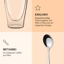DUOS Doppelwandiges Glas 400 Ml Thermofunktion Inkl. Edelstahl-Löffel -Geschäft Für Haushalts- Und Küchenbedarf 10040395 de 0006 logo
