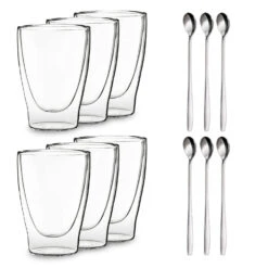 DUOS Doppelwandiges Glas 400 Ml Thermofunktion Inkl. Edelstahl-Löffel