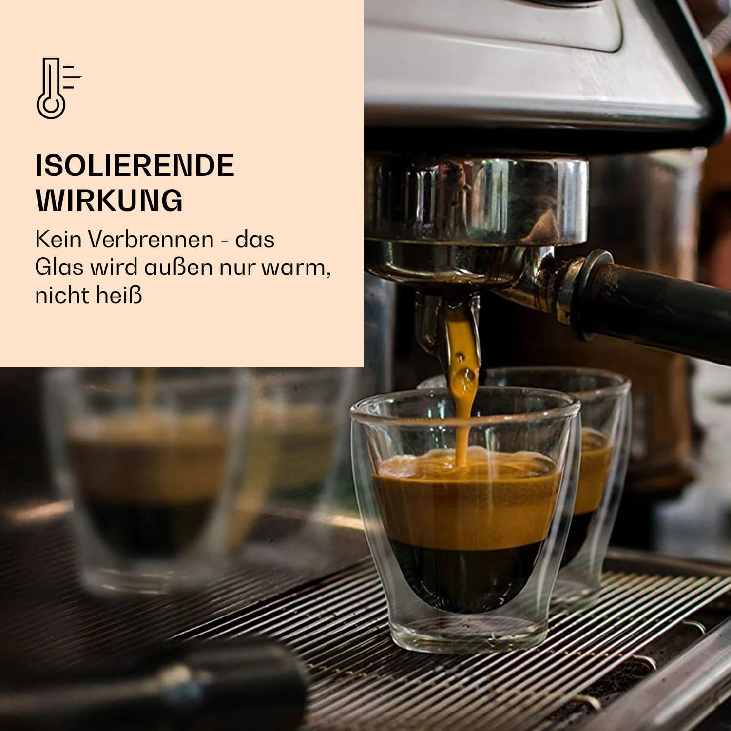 DUOS Doppelwandiges Glas 80, 200, 310, 400 Ml Thermofunktion Inkl. Edelstahl-Löffel 4 DUOS Doppelwandiges Glas 80, 200, 310, 400 Ml Thermofunktion Inkl. Edelstahl-Löffel – Bild 2