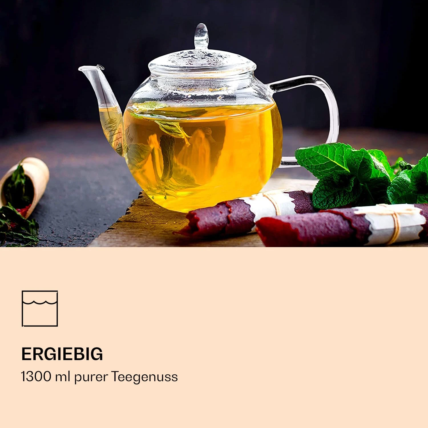 Bedida Teekanne 1300ml Inkl 6 Teerosen Mix 4 Bedida Teekanne 1300ml Inkl 6 Teerosen Mix – Bild 2