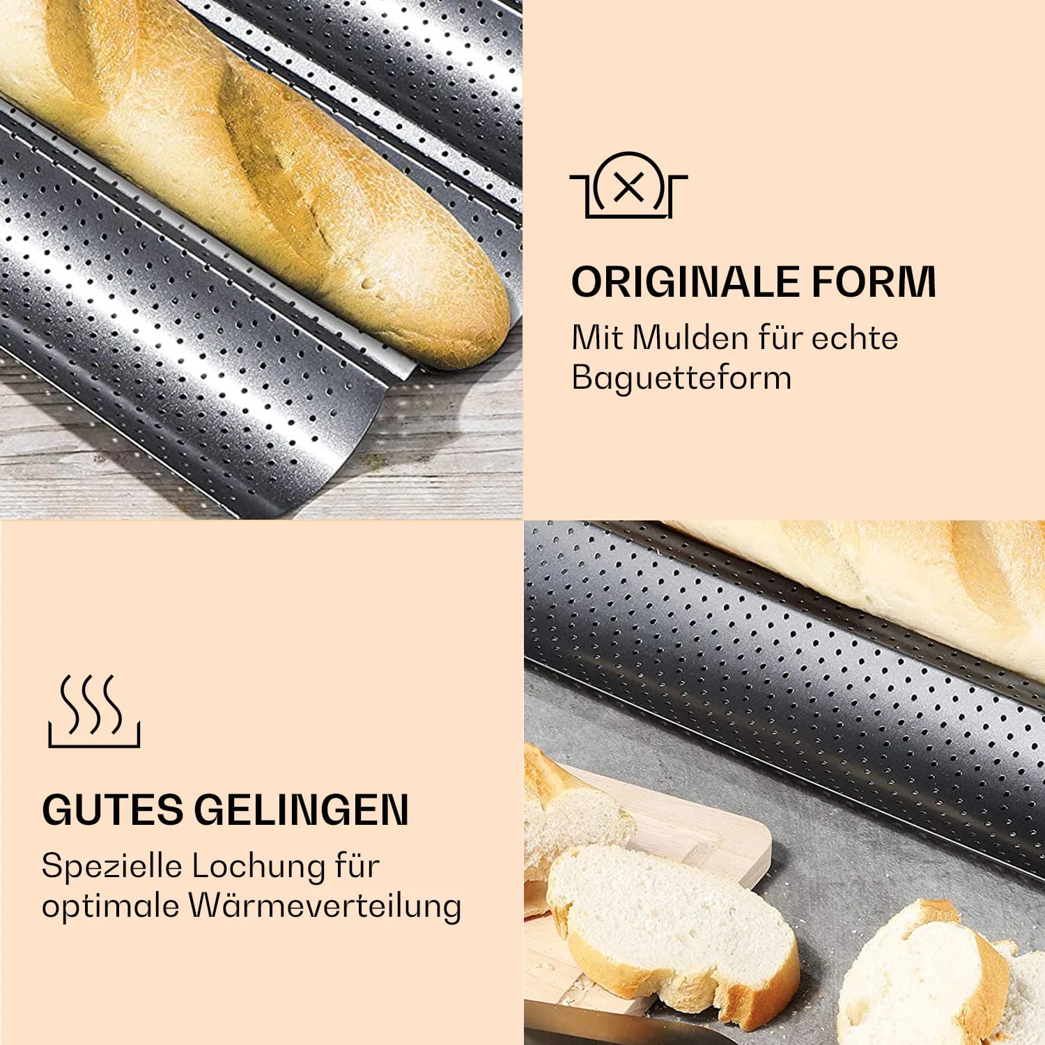 Feelino Baguettblech 3 Mulden 6 Feelino Baguettblech 3 Mulden – Bild 4