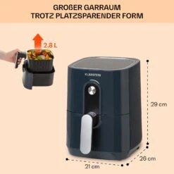 Crisp-Pro Heißluftfritteuse Air Fryer 1400W 2,8 Ltr Timer Edelstahl -Geschäft Für Haushalts- Und Küchenbedarf 10040698 de 0006 usp