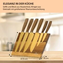 Kazuno Messerset 7 Teile Magnetischer Block PVD Titanium-Beschichtung -Geschäft Für Haushalts- Und Küchenbedarf 10040726 de 0007 usp