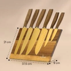 Kazuno Messerset 7 Teile Magnetischer Block PVD Titanium-Beschichtung -Geschäft Für Haushalts- Und Küchenbedarf 10040726 yy 0011 dimensions