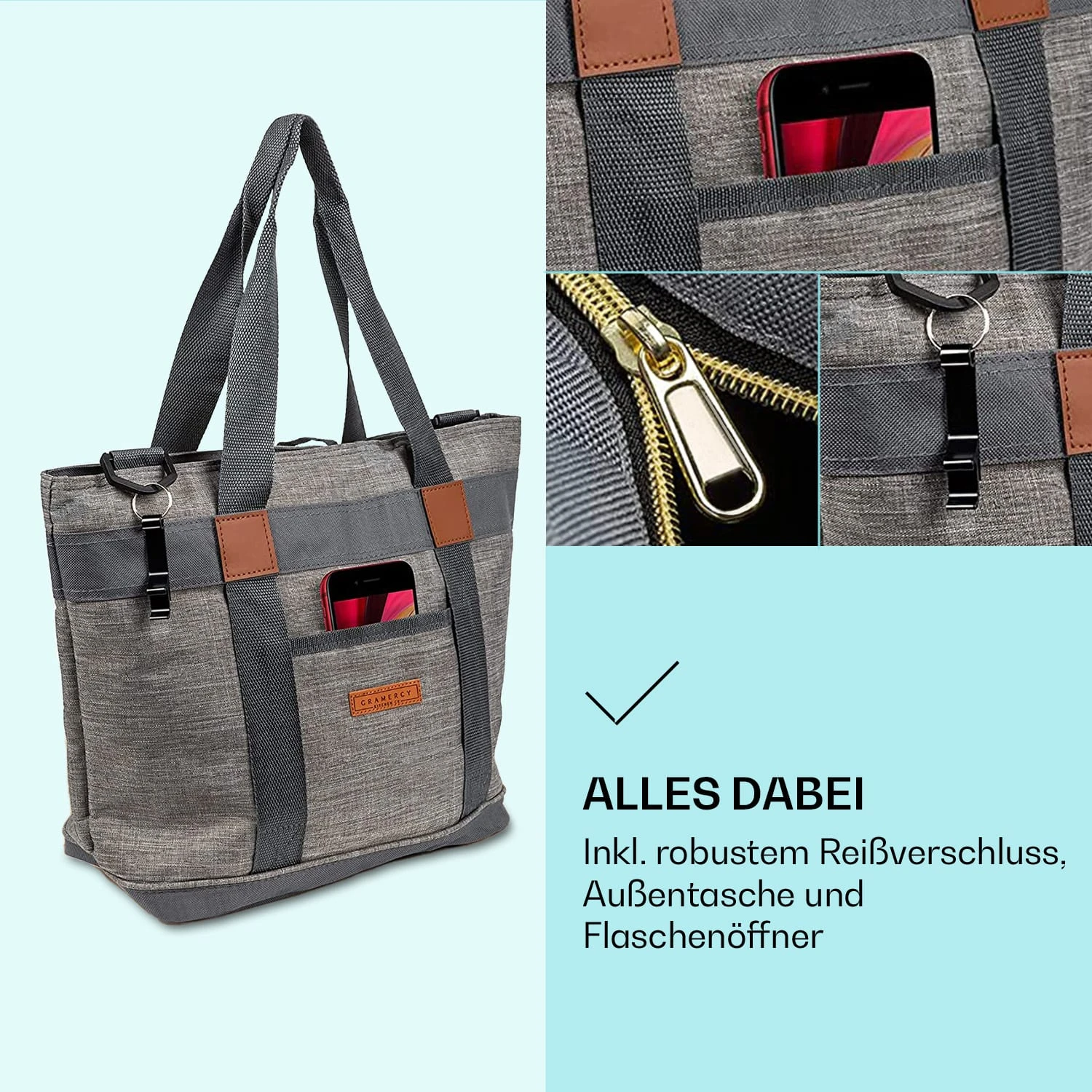 Kühltasche 19 Liter Isoliert Auslaufsicher 3 Tragemöglichkeiten 7 Kühltasche 19 Liter Isoliert Auslaufsicher 3 Tragemöglichkeiten – Bild 5