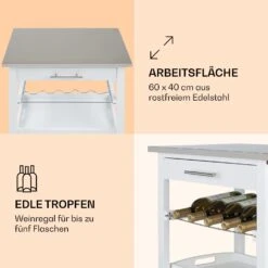 Vermont Servierwagen Küchenwagen 5 Etagen Holz Edelstahl Mobil -Geschäft Für Haushalts- Und Küchenbedarf 10041118 de 0003 logo