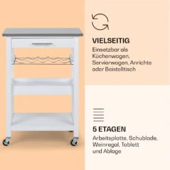 Vermont Servierwagen Küchenwagen 5 Etagen Holz Edelstahl Mobil -Geschäft Für Haushalts- Und Küchenbedarf 10041118 de 0004 logo