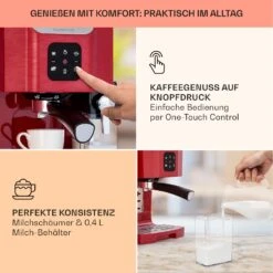 BellaVita Kaffeemaschine 3-in-1 1450 W 20 Bar Milchschäumer 11 BellaVita Kaffeemaschine 3-in-1 1450 W 20 Bar Milchschäumer -Geschäft Für Haushalts- Und Küchenbedarf 10041240 de 0003 usp