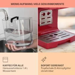 BellaVita Kaffeemaschine 3-in-1 1450 W 20 Bar Milchschäumer 14 BellaVita Kaffeemaschine 3-in-1 1450 W 20 Bar Milchschäumer -Geschäft Für Haushalts- Und Küchenbedarf 10041240 de 0006 usp