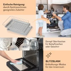 Vita Pro Heißluftfritteuse Dampfgaren 2450 W 18 Ltr 800 Ml Wassertank -Geschäft Für Haushalts- Und Küchenbedarf 10041333 de 0005 usp