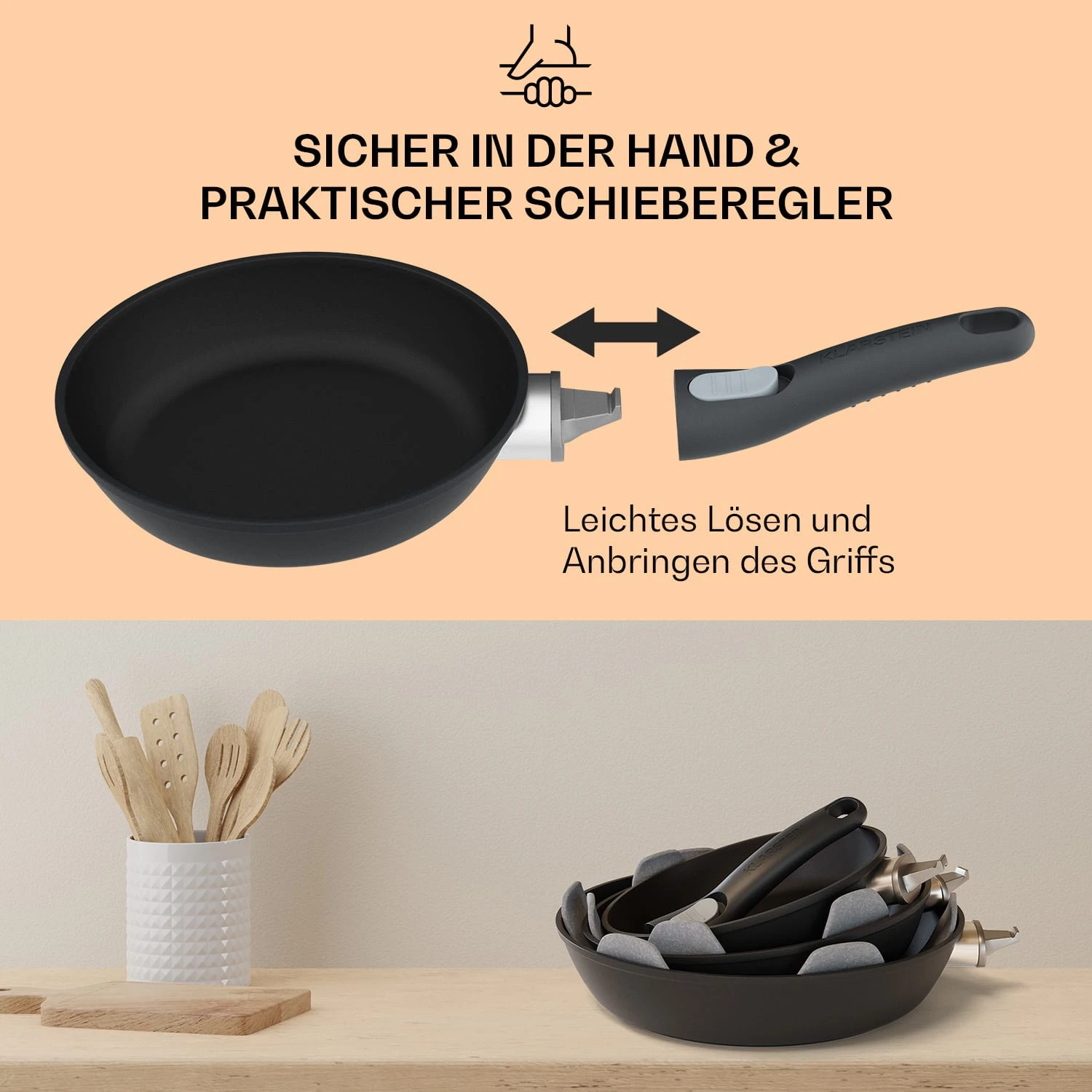 Noto Endurance Bratpfanne Ø20 Cm Geschmiedetes Aluminium Abnehmbarer Griff 6 Noto Endurance Bratpfanne Ø20 Cm Geschmiedetes Aluminium Abnehmbarer Griff – Bild 4