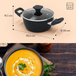 Noto Endurance Kochtopf Ø20cm Geschmiedetes Aluminium Deckel Induktion PTFE-Antihaftbeschichtung 19 Noto Endurance Kochtopf Ø20cm Geschmiedetes Aluminium Deckel Induktion PTFE-Antihaftbeschichtung -Geschäft Für Haushalts- Und Küchenbedarf 10045006 yy 0009 dimensions